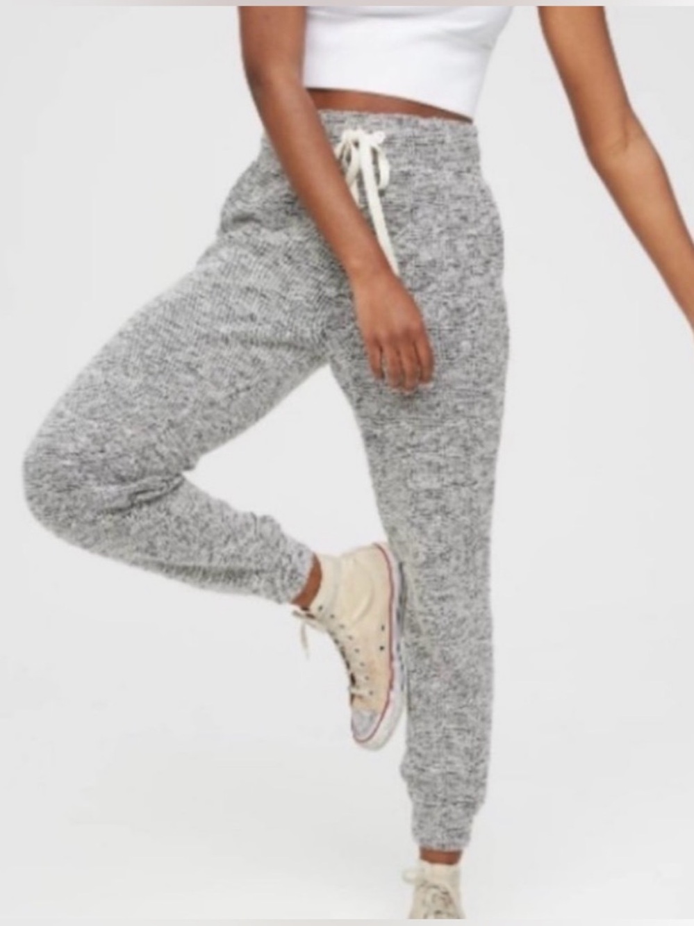 Offline by Aerie Snowday Textured Woven Joggers ~ Large ~ Black\White
